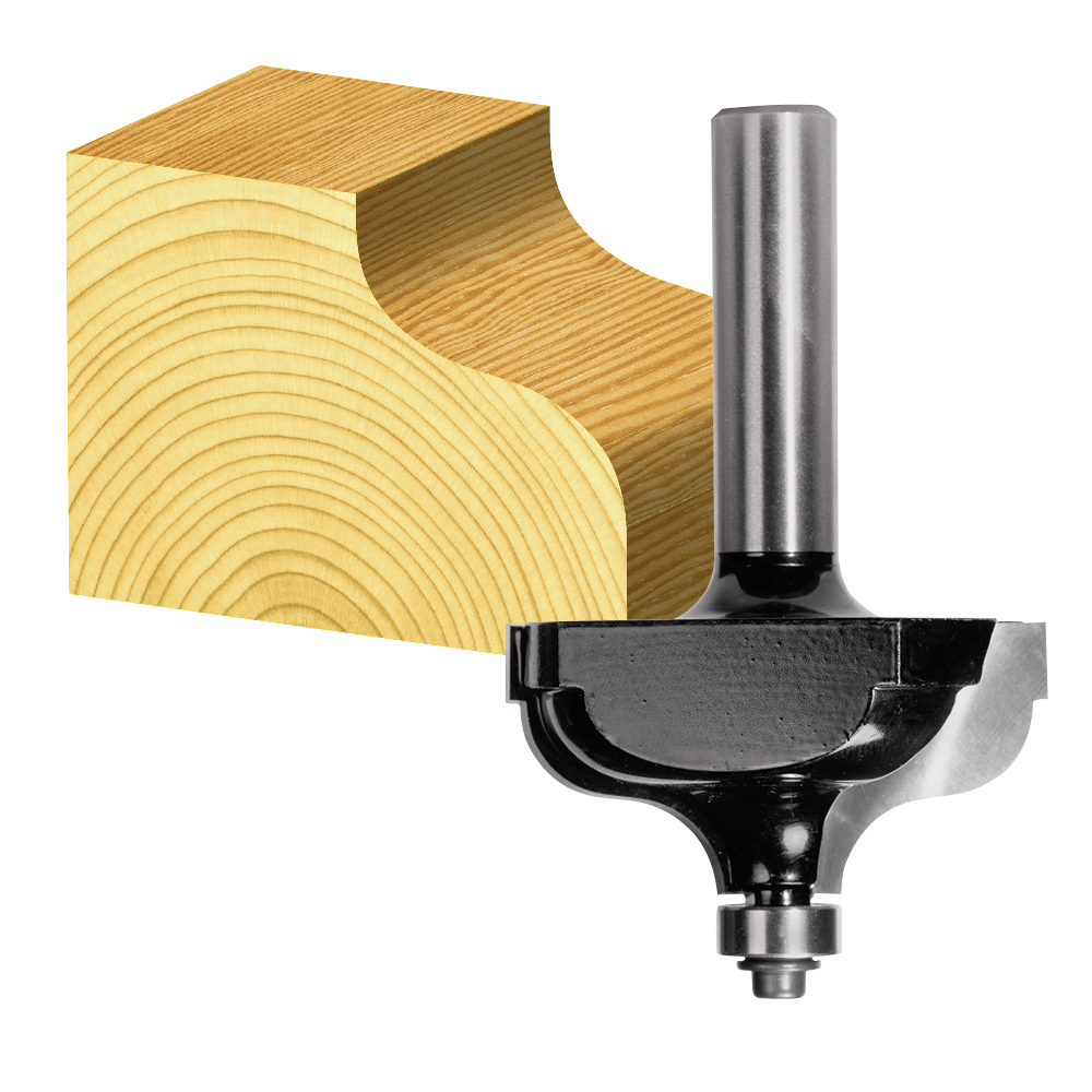 Carbitool 2 Flute 9.5mm Radius Ogee Router Bit w/ Bearing 1/2