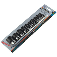 Dual Action 10pcs Metric Socket Set 1/2" Drive 6-Point 10mm to 24mm 10241002