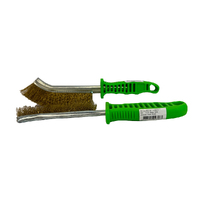 Union 1pc Hand Brush 0.35mm Brass Wire Green Handle HNJ-92 7318920