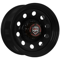 Extreme 4x4 Steel Wheel Round 16x8 6/139.7 35P Black 106.1 fit Ranger BT50 + Cap