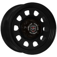 Extreme 4x4 Steel Wheel D-Hole 18X8 6/139.7 30P Black 110.1cb fits Ranger + Cap