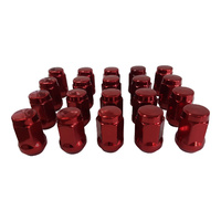 20 x Extreme 1/2" 35mm Red Acorn Wheel Nuts Mag Steel fit ford Falcon Some Jeep