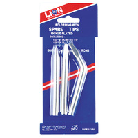 Lion Soldering Iron Replacement Tips Pointed & Bent Nickle Plated LT520T3