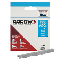 Arrow Genuine T50 Staples 5/16" 8mm Heavy Duty Universal Fit - Box of 1250 AR505