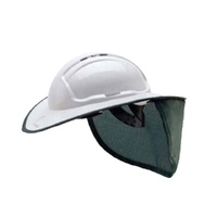 Beaver Hard Hat Snap Brim White w/ Green Neck Flap to suits Protector SBHC600WHT