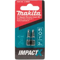 Makita ImpactX Square #1 x 25mm Insert Bit S2 Steel Constr. - Pack of 2 A-96506