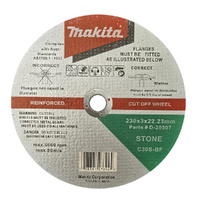 Makita Masonry Flat Cutting Disc 230x3x22.23mm C30S-BF High Quality D-20507