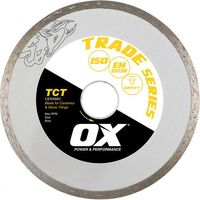 Ox 9" Ceramic Diamond Blade Cont. Rim Trade TCT 30/25.4mm Bore OX-TCT-9