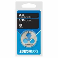 Sutton Tools 3/16" Button Die Solid Round 24 TPI Carbon Steel 1-1/2"OD M4190476